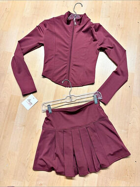 Matching Jacket & Pleated Skirt Set in Purple Like New
